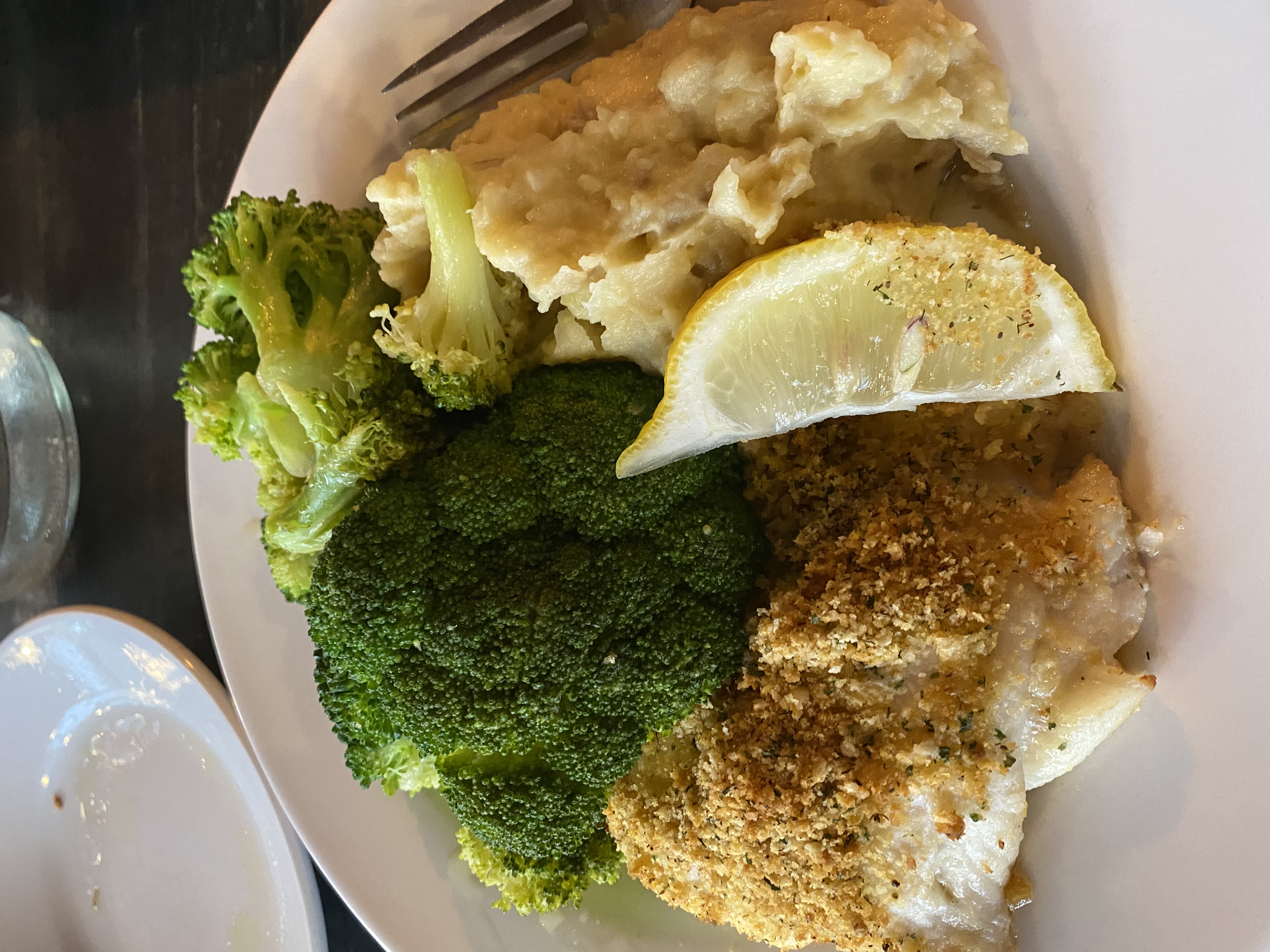 baked haddock, smashed potatoes, broccoli Duffy's Tavern Kennebunk